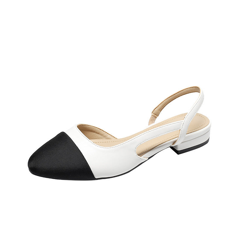 Women's Low Heel Hollow Color Matching Flat Heel Sandals